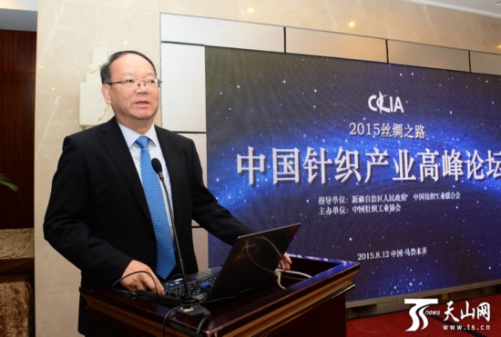 中国纺织工业联合会副会长兼秘书长高勇发言.